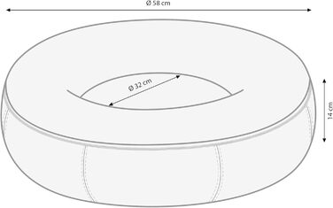 Ліжко для собак та котів Dehner Cookie, Ø 58 см, висота 14 см, поліестер/плюш, сірий