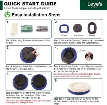 Кругле ліжко для котів та маленьких собак Love's Cabin, 50.8 см, оливково-зелене (темно-синій), з неслизьким та водовідштовхувальним дном, м'який та зносостійкий матеріал, можна прати