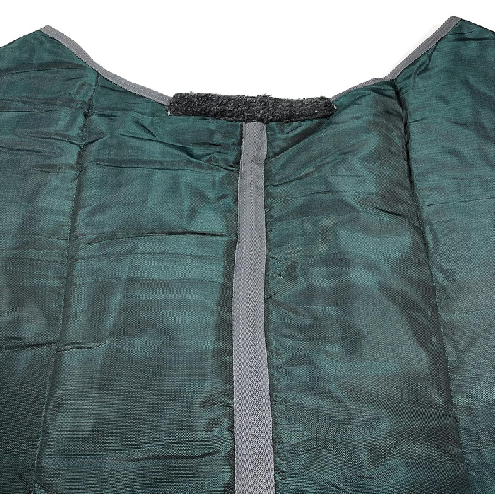 Зимова ковдра для коня 500g, утеплена, м'яка, зручна, для стійла, чорна, зелена, 162 см