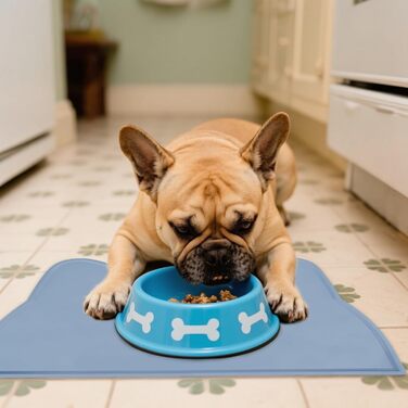 Килимок для котячого корму, силіконовий, неслизький, водонепроникний, блакитний
