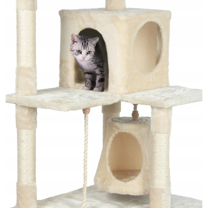 Високий когтеточка-комплекс для котів: лежанка та стовпчик для дряпання, вежа Drapaczek 161 - 220 см