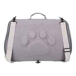 М'яка переноска для тварин, сумка-переноска для вихідні дні | Сумка-переноска для цуценят на плечі | Для подорожей, походів, літака, кемпінгу, щоденних поїздок, до ветеринара, в місто та інші місця, сіра L