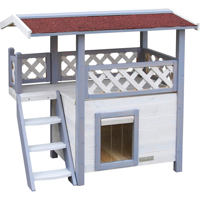 Будиночок для котів Kerbl Ontario 77x50x73 см, дерев'яний, вуличний