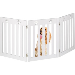 Захисне ворота для собак Relaxdays, 60 x 153 см, MDF, розкладне, біле