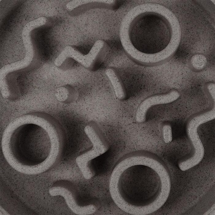 District 70 Повільний годівник для котів з бамбуку, сірий, діаметр 13,5 см