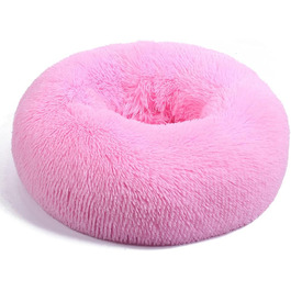 Кругле ліжко для собак та котів Chickw1, тепле м'яке ліжко-донат, миється, неслизька база, для маленьких, середніх та великих собак (Рожеве, 90см)
