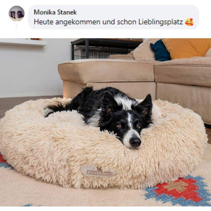 Кругле ліжко для собак та котів Pfoten&nasen® Wolke 7, XS (55 см), сіро-біле, знімний чохол, м'яке та зручне