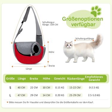 Сумка-переноска для собак і котів ALLOPET, червона, розмір L, для прогулянок та кемпінгу