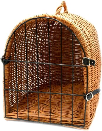 Транспортна переноска для кота MyBer® з плетіння лози, переноска для кота, котяча печера, переноска для дрібних тварин, K5-080-SK-SWKB