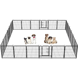 Металеве вольєр для собак BestPet з дверима, 32 панелі, для великих, середніх та малих собак. Розміри: 61x81,3x101,6 см
