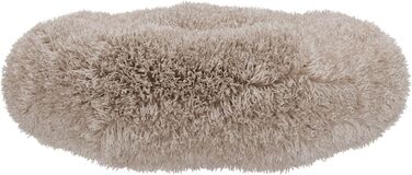 Лягу для собак Benno® BALU 70x70x16 см, пухнасте гніздо, бежевий, з іграшкою, антиковзаюче дно