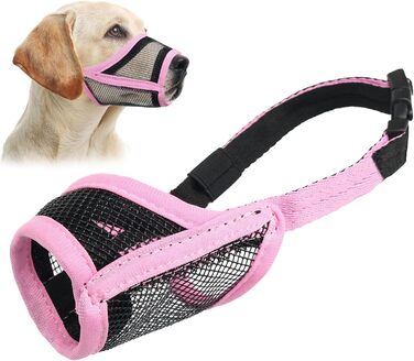 Намордник для собак LUCKYPAW, сітка, великі та середні породи, м'яка насадка, запобігає укусам, пиття, дихання, регульований, для цуценят (XXL, 26,4 см)