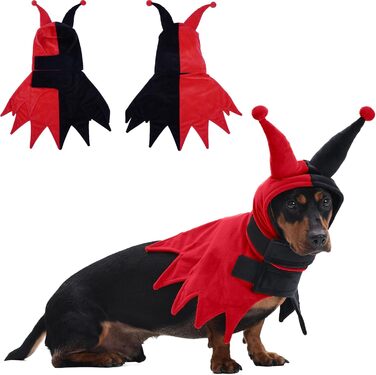 Костюм клоуна для собак Lelepet на Halloween, Cosplay, для свят, розмір M (XS, червоний)