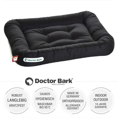 Ортопедична подушка для собак Doctor Bark, 60x55 см, чорна. Зручна, гігієнічна, міцна, 95°C.