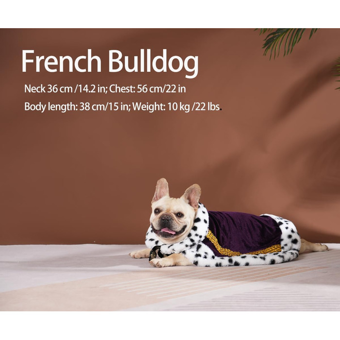 Розкішна мантія Lovelyhop для котів та собак на Halloween, королівський костюм (M, Indigo)