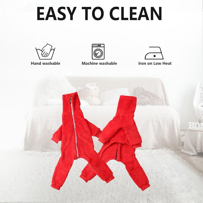 Теплий флісовий халат для грейхаундів, одяг для віппетів з ніжками, вітронепроникний собачий комбінезон з коміром-стійкою, флісовий собачий піжамний костюм, супер теплий зимовий пуловер для віппетів, Лурчерів, Салускі, червоний XXL