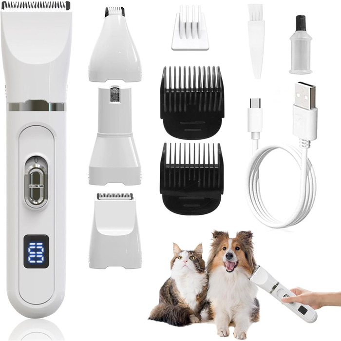 Триммер для собак Leise: догляд за кігтями та шерстю. LED-підсвітка, для собак та котів.