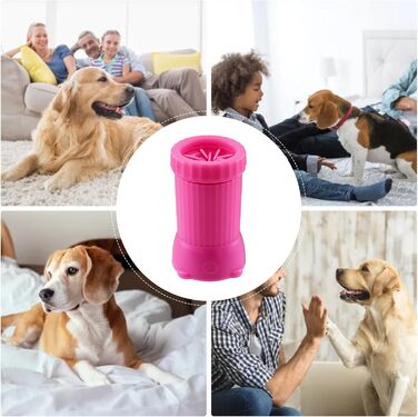 Автоматичний мийник лап для собак, USB-зарядка, для середніх та великих порід (рожевий)