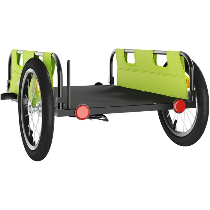 Причіп для велосипеда, причіп для собак, зелений, з оксфордської тканини та металу. Транспортний візок для покупок, компактна упаковка, проста збірка