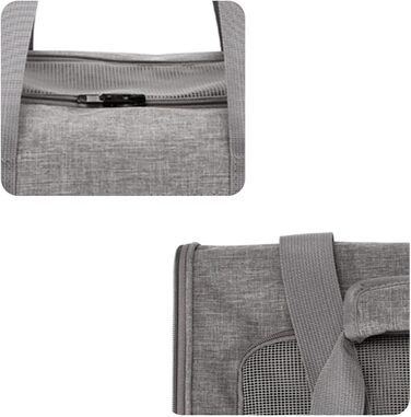 Транспортна переноска для котів та собак: складана переноска з двома отворами, сіра