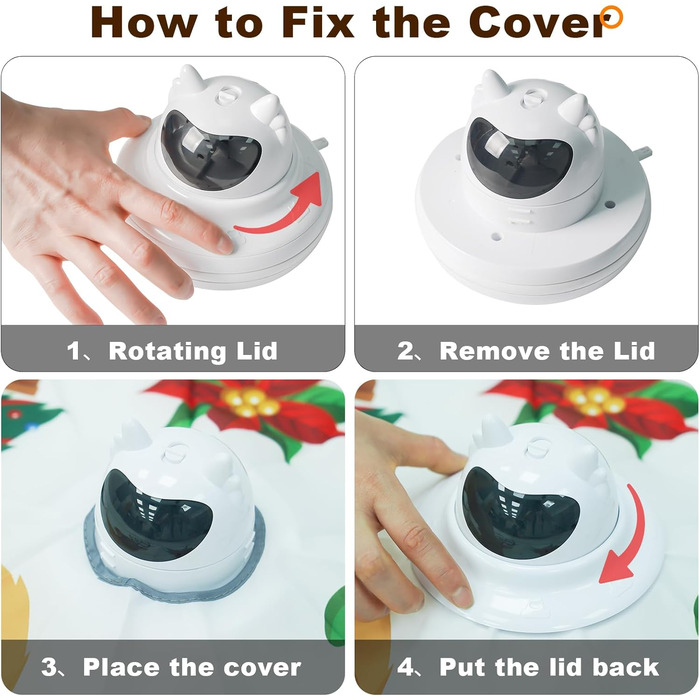 Інтерактивна іграшка для котів 3-в-1 Spessn: хованки, пір'я, лазерний вказівник. Перезаряджувана, для котів будь-якого віку. Біло-червоний дизайн (новорічний стиль)