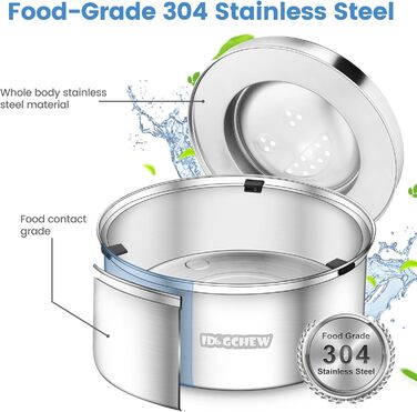 Миска для собак IDOGCHEW з нержавіючої сталі, проти облизування, з неслизьким дном, 1л, срібна