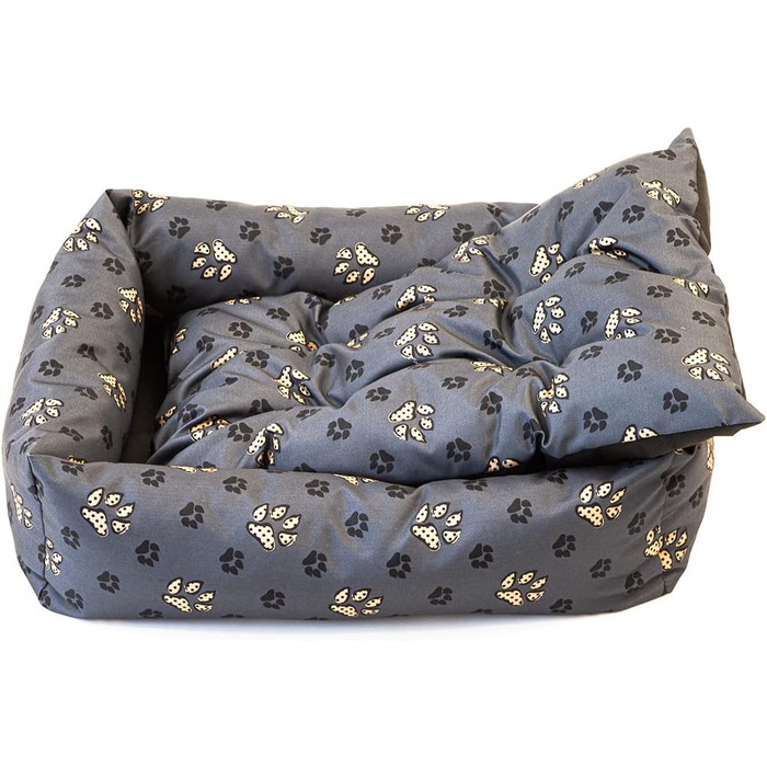 Водонепроникне ліжко для собак - ліжка для маленьких та великих собак, кошик для собак, антиковзаюча підставка (65x55x16, Велика лапа)