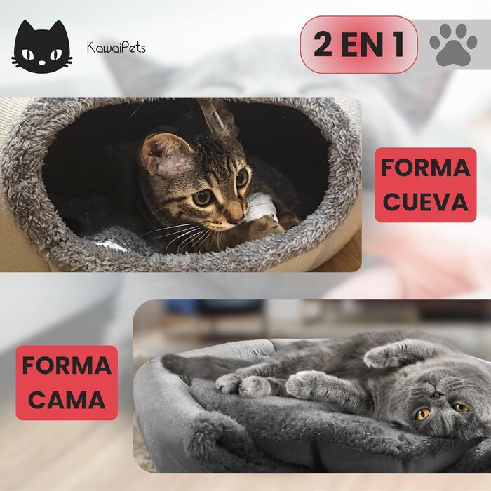 Ліжко-будиночок для котів з іграшкою, м'яким знімним матрацом і подарунковим нашийником