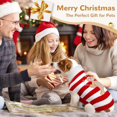 Теплий зимовий светр для собак з малюнком імбирного пряника, червоний, розмір XX-Large