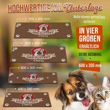 Персоналізована килимок для годування собак та котів з фото та ім'ям - PR Print, 60 x 35 см, миючий, неслизький