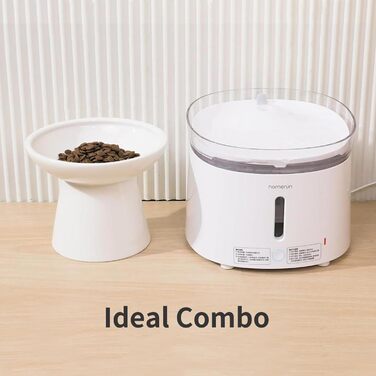 Керамічна годівниця для котів CEEFU - широка, піднята, без свинцю та кадмію, 15,7x12,7 см, біла