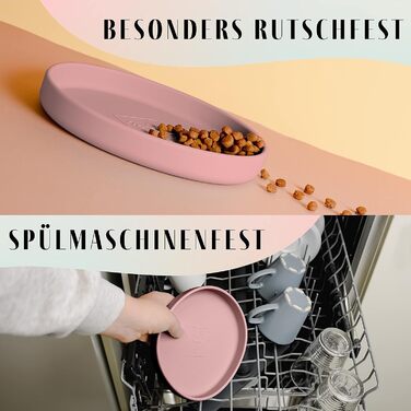 Миска для котів ne&no Nala Collection - широка силіконова миска для корму | Миска для котячого корму | Силіконова миска для котів (рожевий)