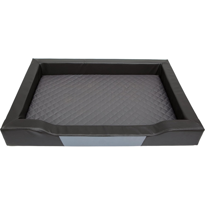 Крісло-лежанка для собак XL, 93x62 см, чорний Eco-шкіра, з м'яким матрацом