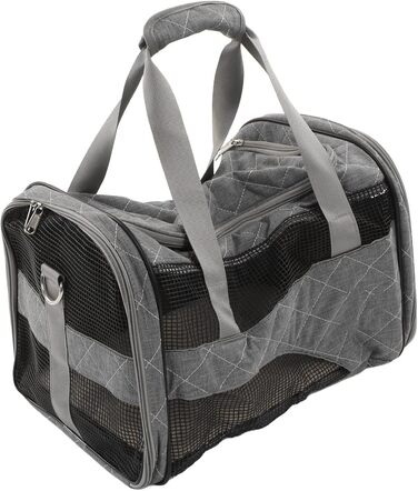 Транспортна переноска для тварин: собак, котів, цуценят (складні, дихаючі, сірі)