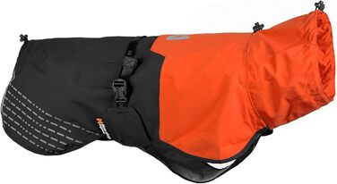 Дощовик для собак Non-stop dogwear Fjord, водонепроникний, регульований, з дихаючою тканиною, світловідбиваючими смугами, отворами для повідка та петлями для лап, для середніх порід (помаранчево-чорний, розмір 55)