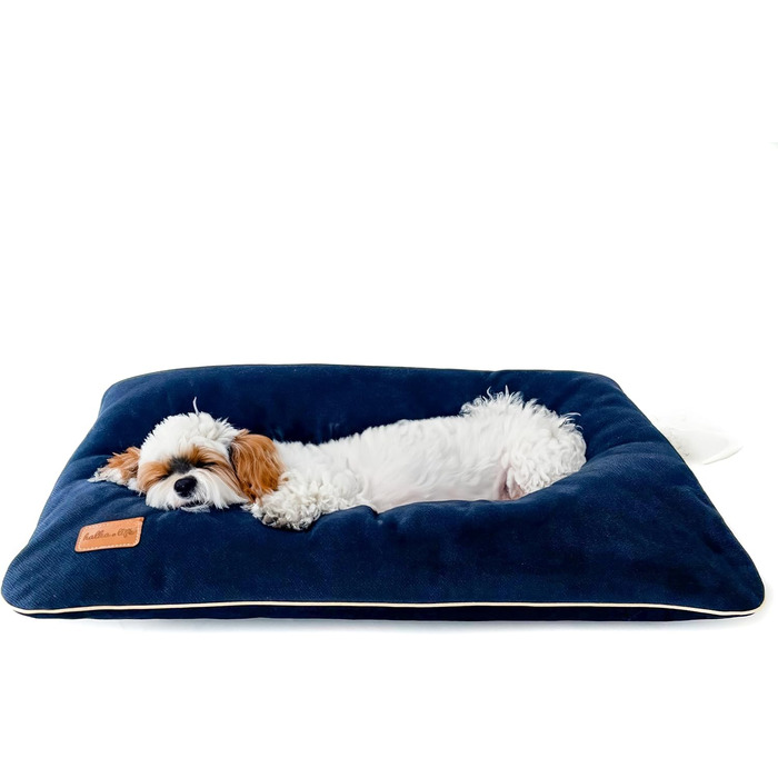 Водонепроникна подушка для собак та котів. Зручне ліжко з матеріалу, безпечне для тварин. Розмір 80x50 см, колір морський.