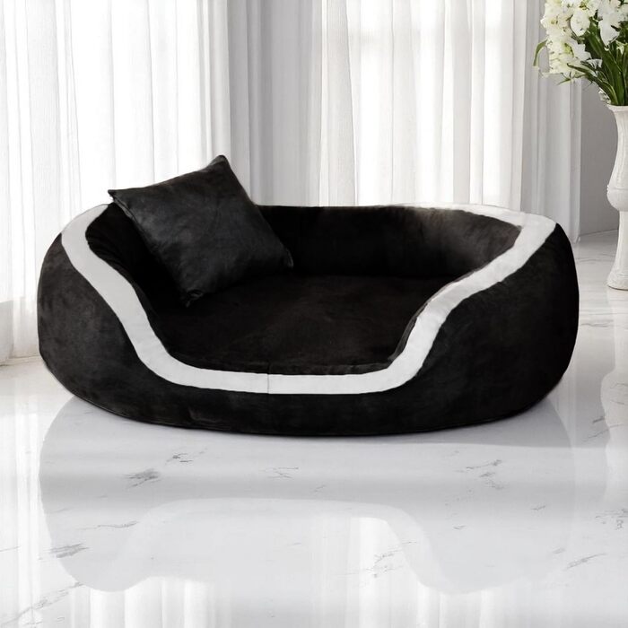 Ортопедичне ліжко для собак Tierlando® Pepper, ліжко-софа для собак, віскоеластична піна, XL, велюр, сірий, 110 см, MEGA DICK & WEICH