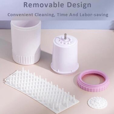 Портативний очищувач лап для собак з рушником, рожевий. Видаляє бруд та сміття з лап. Знімні силіконові вставки.