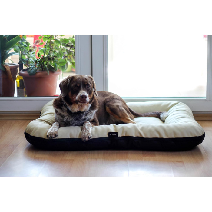 Килимок для собак 4L Textil Ella, 90x70 см, бежевий - водовідштовхувальне штучне шкіряне ліжко для собак середніх порід