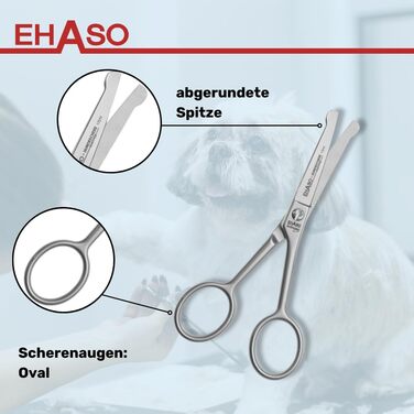 Пінцет для собак EHASO Premium 12 см з округлою кінчиком | Пінцет для грумінгу, вигнутий клинок, компактний та точний | Пінцет для собак преміум-якості | Підходить для всіх порід собак