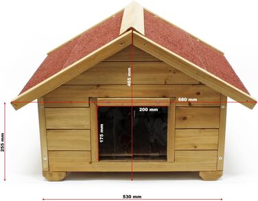Дерев'яний будиночок для котів Wiltec 68x53x47 см, утеплений, вуличний, для саду чи тераси, ізоляційна котяча хатка, кішкова будка, будка для кота, погодостійкий