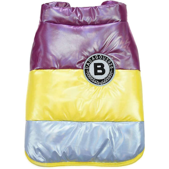 Теплий зимовий одяг для собак: куртка-вітровка з флісу для малих порід (бульдог, кіт) XL, 3 кольори (фіолетовий)