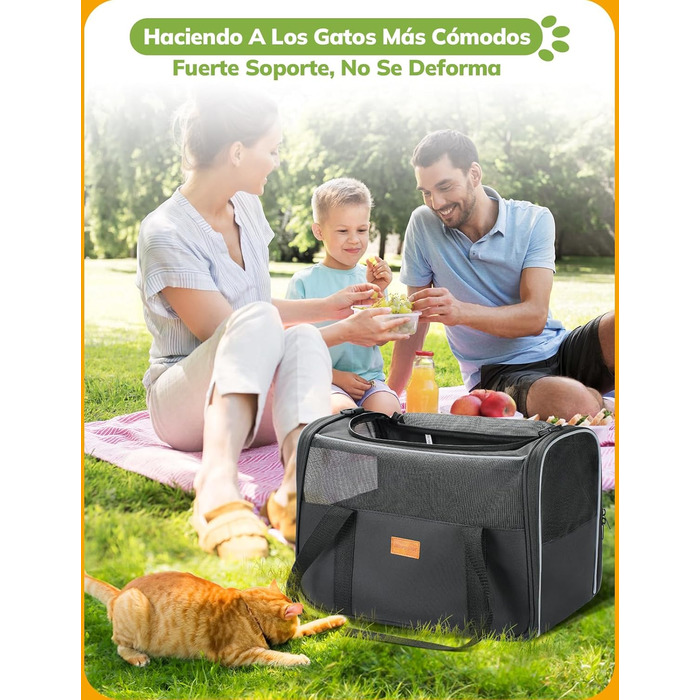 Транспортна переноска для котів та цуценят Morpilot до 5 кг, сіра, 40L, для ветеринара та подорожей