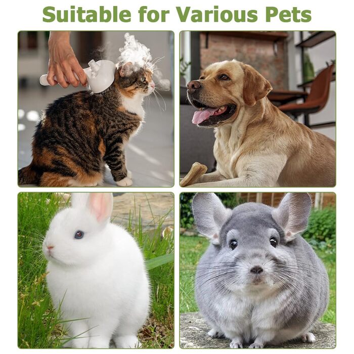 3-в-1 Щітка для котів та собак з парою, антистатична щітка з розпилювачем, самоочисна, для короткої та довгої шерсті, рожева