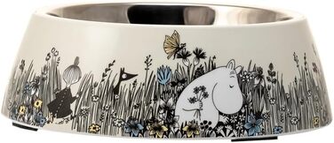 Миска для корму Muurla Moomin з меламіну та нержавіючої сталі, сіра (ØxH) 22 x 6,8 см