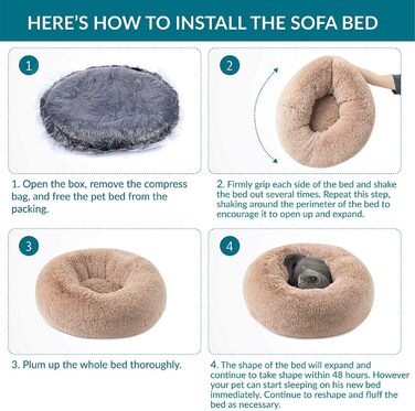 М'яке ліжко для собак та котів Donut, 40 см, темно-сірий. Знімна та пральна наволочка, 8 кольорів та 9 розмірів на вибір.