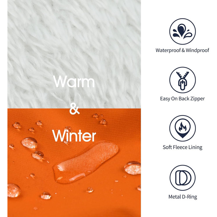 Зимовий теплий костюм для собак IECOii, XL, водонепроникний, фліс, на блискавці, для великих порід (Бігль, Кокер Спанієль, Бордер Коллі)