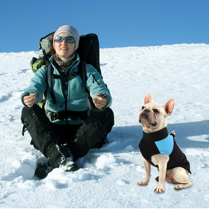 WELLXUNK Куртка для собак, тепла, водонепроникна, для маленьких та великих собак (3XL, блакитна, 83 см)