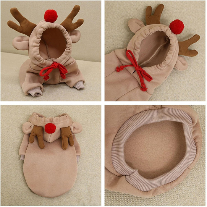 Теплий зимовий одяг для собак, милий халат для собак, толстовка з капюшоном, фліс, костюм для домашніх тварин, куртка для Французького бульдога, Чихуахуа, одяг для собак, колір кава, розмір S