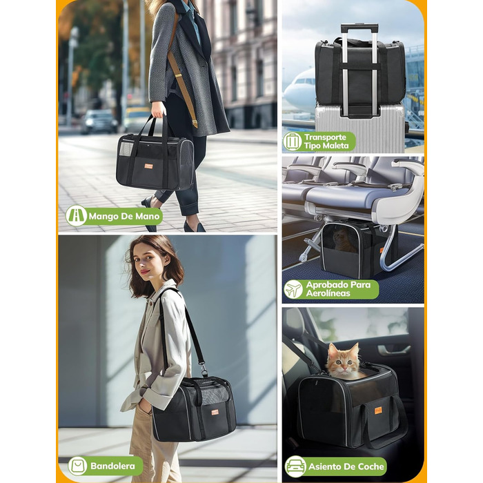 Транспортна переноска для котів та цуценят Morpilot до 5 кг, сіра, 40L, для ветеринара та подорожей